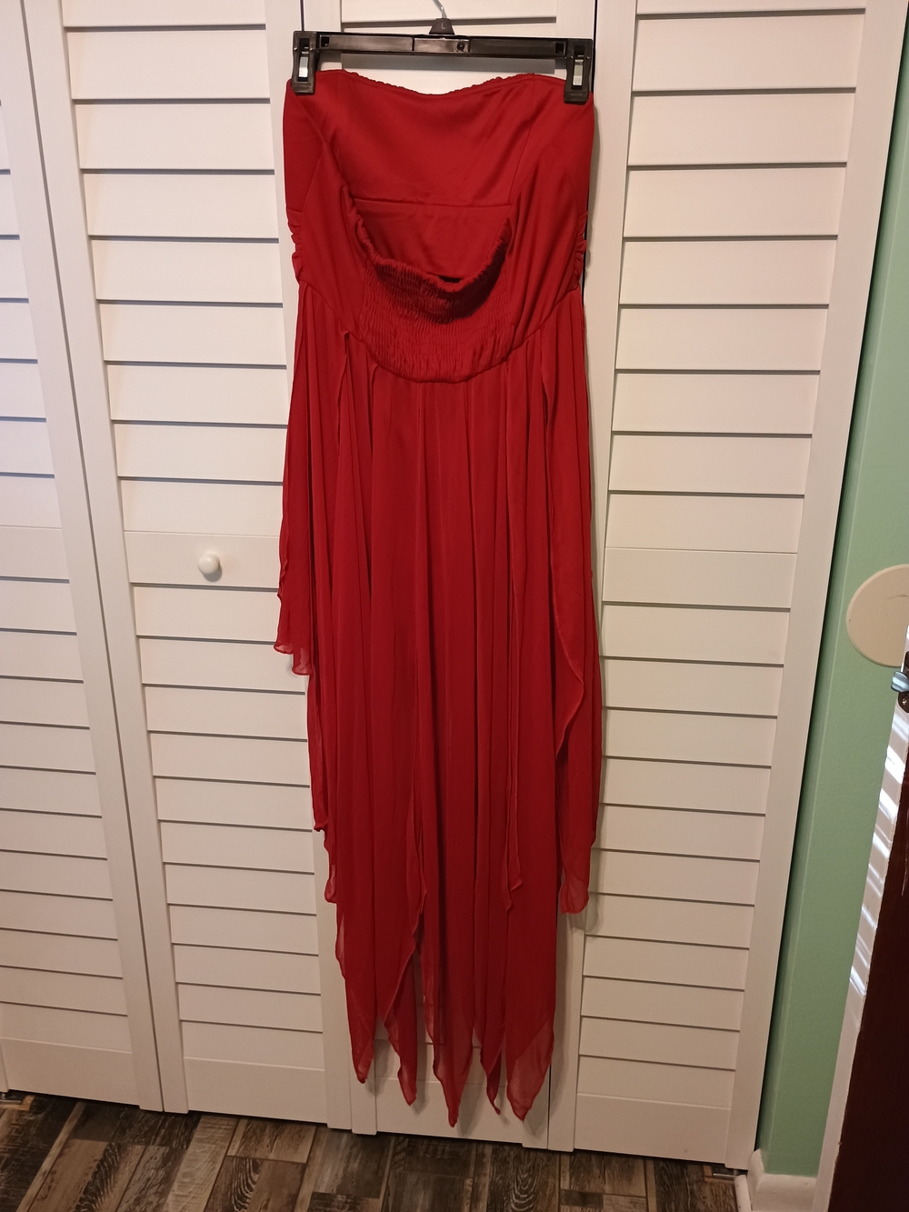 Ruby Rox Red Strapless High-Low Chiffon Dress - Picture 2 of 8